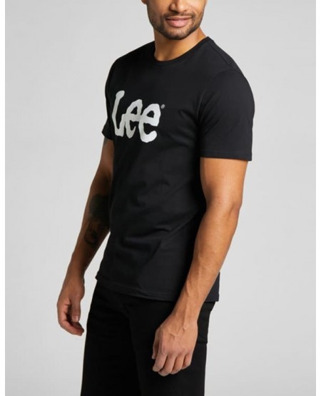 LEE Wobbly Logo Tee in Black L65QAI01