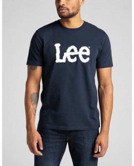 LEE Wobbly Logo Tee in Navy Drop L65QAIEE