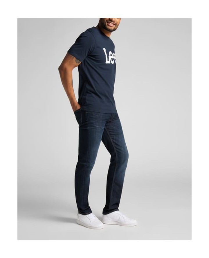 LEE Wobbly Logo Tee in Navy Drop...