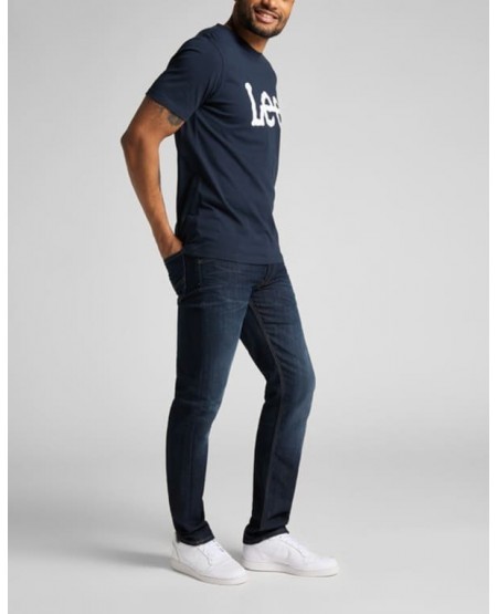 LEE Wobbly Logo Tee in Navy Drop L65QAIEE