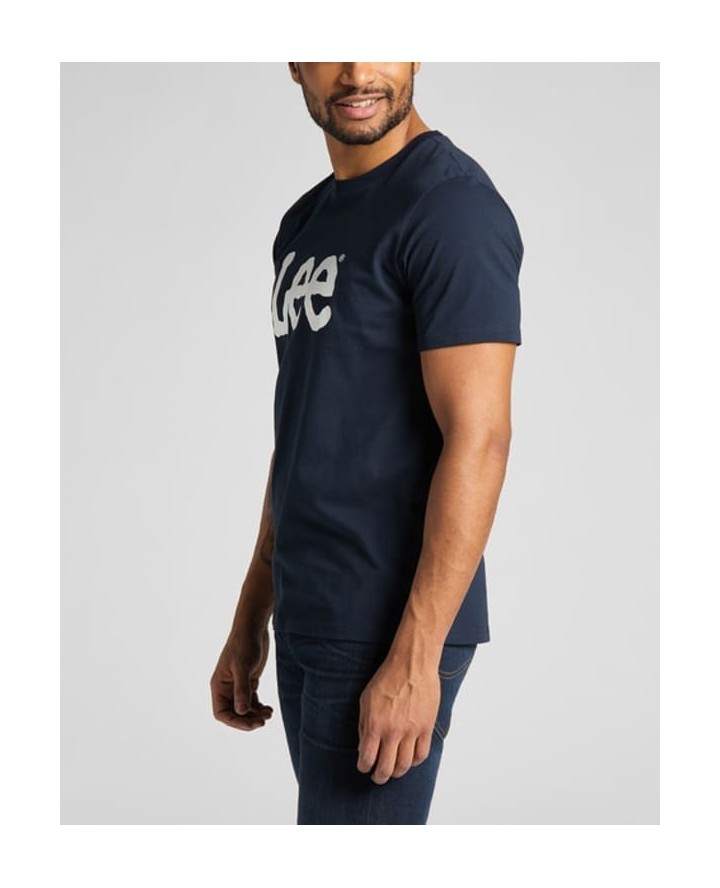 LEE Wobbly Logo Tee in Navy Drop...