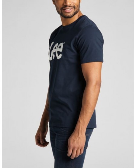 LEE Wobbly Logo Tee in Navy Drop L65QAIEE