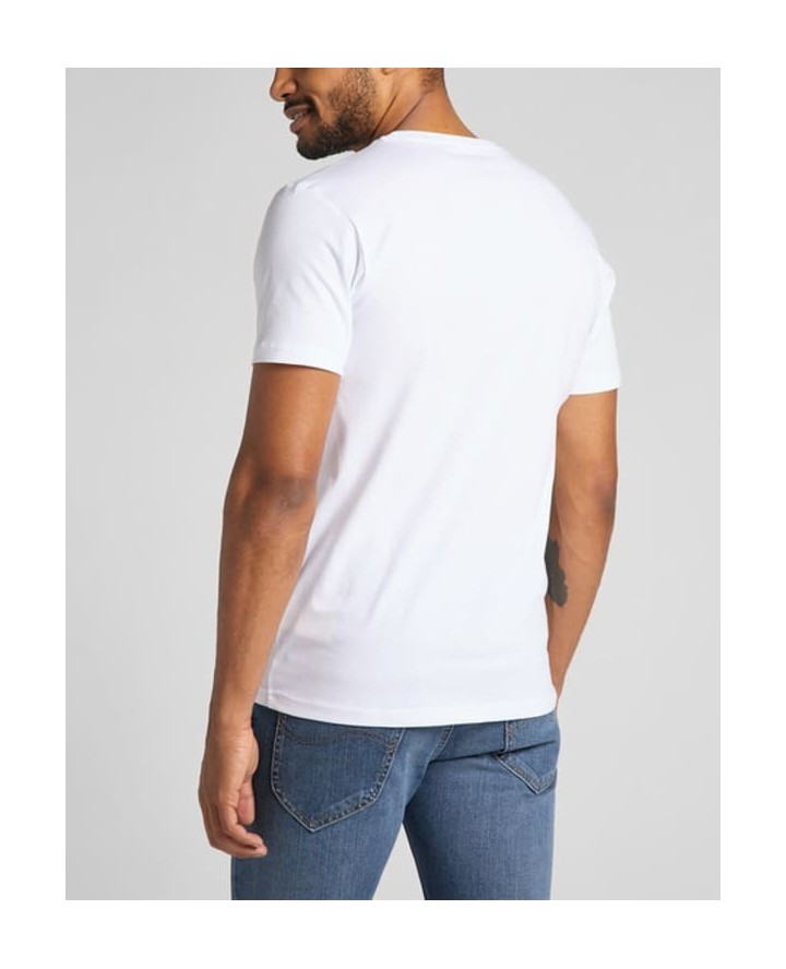 LEE Wobbly Logo Tee in White L65QAI12
