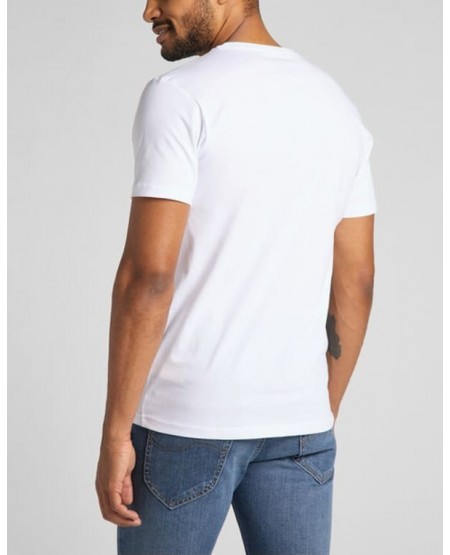 LEE Wobbly Logo Tee in White L65QAI12