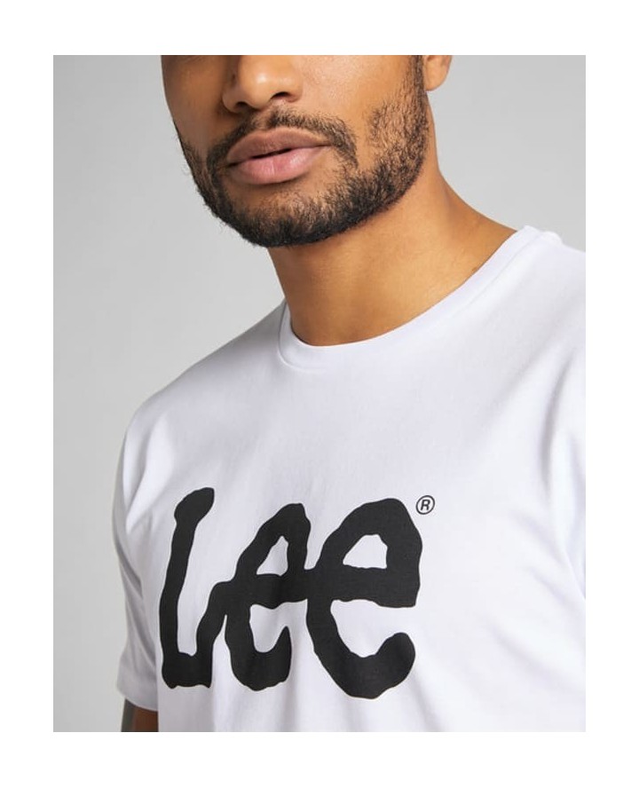 LEE Wobbly Logo Tee in White L65QAI12