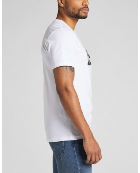LEE Wobbly Logo Tee in White L65QAI12