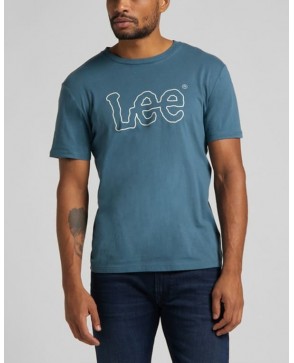 LEE Wobbly Logo Tee in Teal...