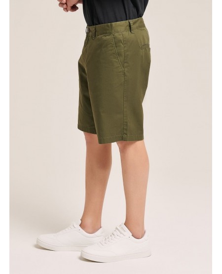 ALCOTT Basic twill bermuda shorts KHAKI