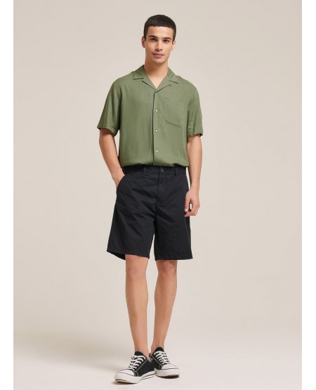ALCOTT Basic twill bermuda shorts BLACK