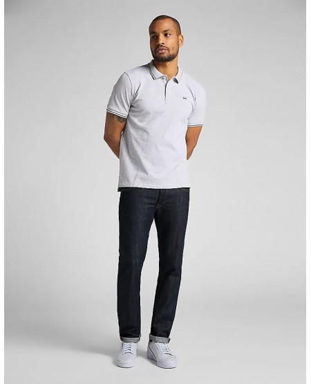 LEE Pique Polo in Sharp Grey Mele L61ARL03