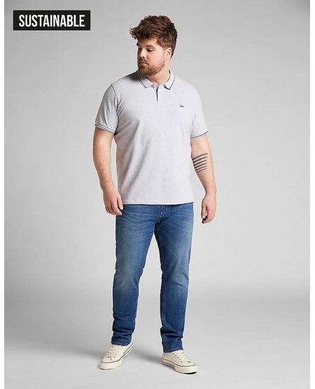 LEE Pique Polo in Sharp Grey Mele L61ARL03