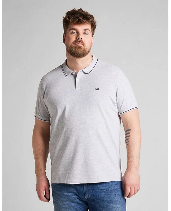 LEE Pique Polo in Sharp Grey Mele...