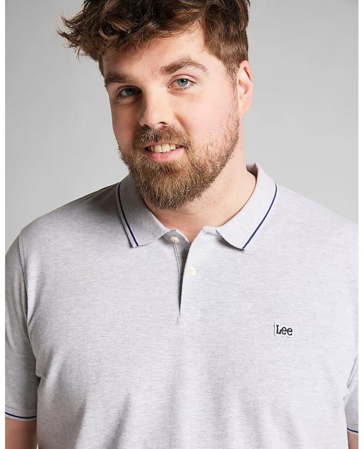 LEE Pique Polo in Sharp Grey Mele...