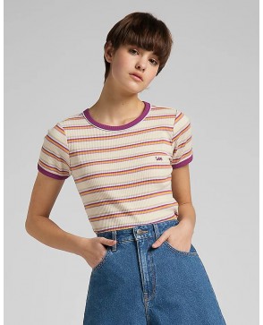 LEE Striped Ribbed Tee in...