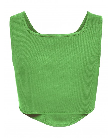 ONLY ADRIANNA SL CROPPED CORSAGE TOP 15265052 VIBRANT GREEN