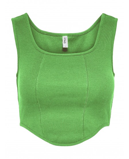 ONLY ADRIANNA SL CROPPED CORSAGE TOP 15265052 VIBRANT GREEN