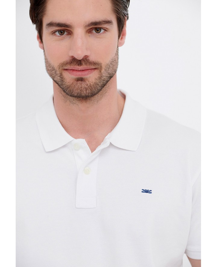 FUNKY BUDDHA Pique cotton polo shirt 