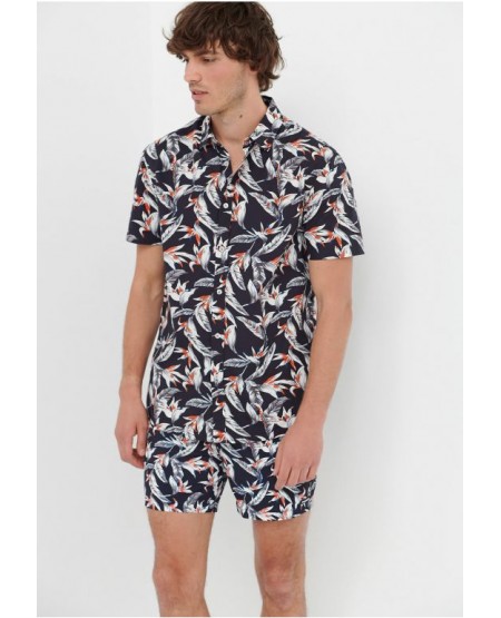 FUNKY BUDDHA Ανδρικό μαγιό με all over τύπωμα FBM005-071-16 NAVY