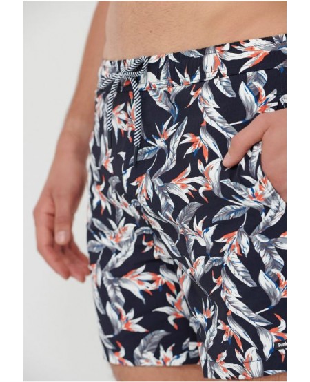 FUNKY BUDDHA Ανδρικό μαγιό με all over τύπωμα FBM005-071-16 NAVY