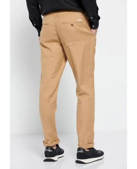 FUNKY BUDDHA Garment dyed linen blend chino παντελόνι FBM007-011-02 VINTAGE BEIGE