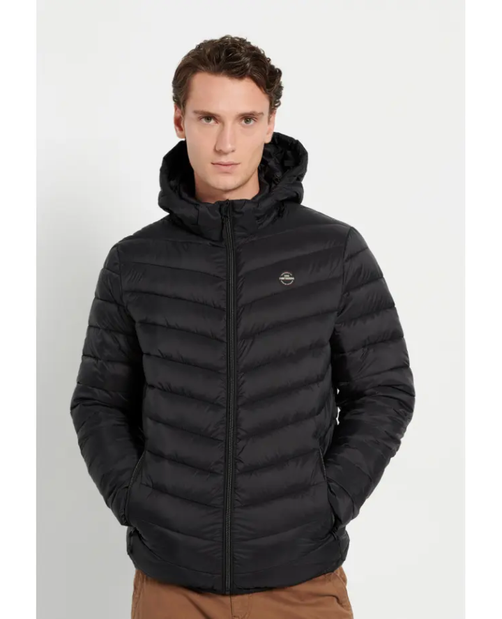 FUNKY BUDDHA  Traveller jacket with detachable hood FBM008-031-01 BLACK