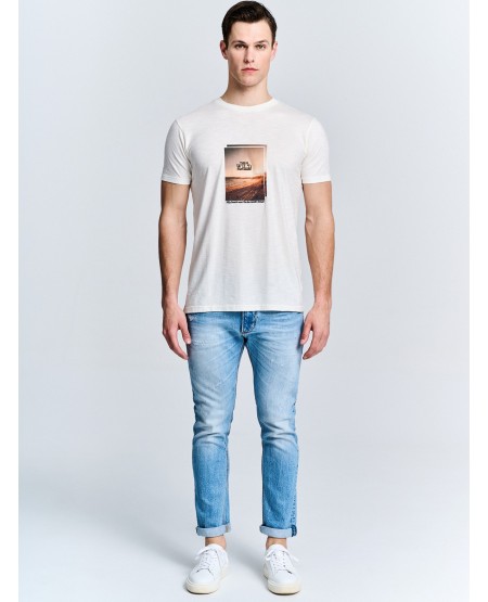 STAFF JEANS Evan Βαμβακερή Μπλούζα Με Τύπωμα Στο Στήθος 64-017.051.Ν0000