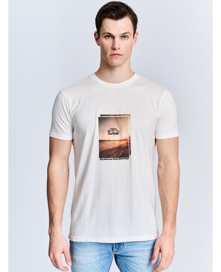 STAFF JEANS Evan Βαμβακερή Μπλούζα Με...
