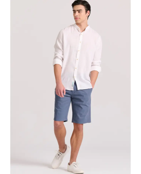FUNKY BUDDHA Ανδρική βερμούδα chino - The essentials FBM009-001-03 CHINA BLUE