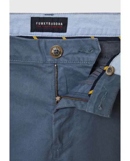 FUNKY BUDDHA Men's chino shorts - The essentials FBM009-001-03 CHINA BLUE