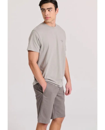 FUNKY BUDDHA Ανδρική βερμούδα chino - The essentials FBM009-001-03 GREY