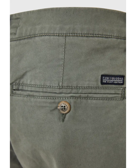FUNKY BUDDHA Men's chino shorts - The essentials FBM009-001-03 SAGE GREEN