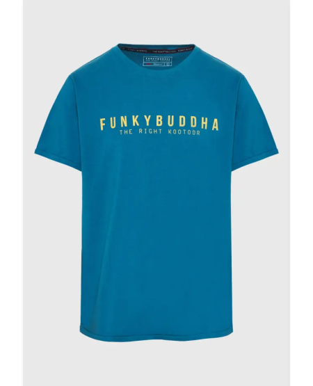 FUNKY BUDDHA Essential t-shirt with Funky Buddha print FBM009-010-04 DEEP TEAL