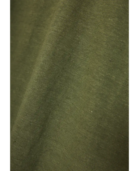 FUNKY BUDDHA Relaxed fit linen blend plaid t-shirt FBM009-083-04 KHAKI