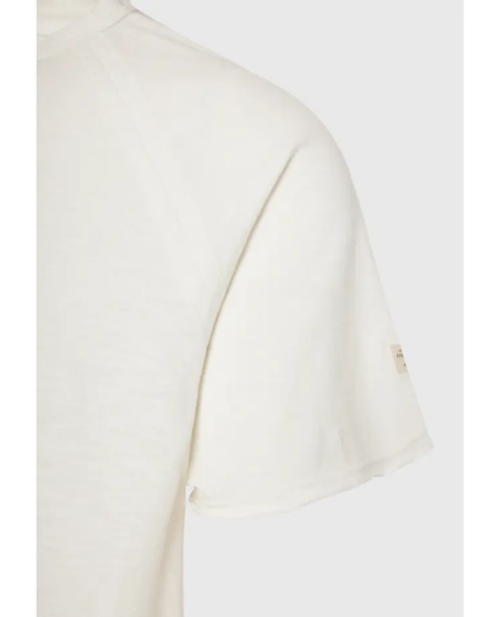 FUNKY BUDDHA Relaxed fit t-shirt με raglan μανίκι και raw cuts FBM009-008-04 OFF WHITE