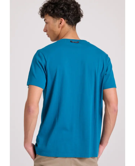FUNKY BUDDHA T-shirt με Funky Buddha τύπωμα - The essentials FBM009-010-04 DEEP TEAL