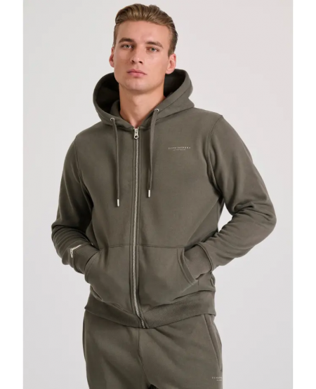 FUNKY BUDDHA Ανδρική φούτερ ζακέτα - The essentials FBM010-001-06 KHAKI