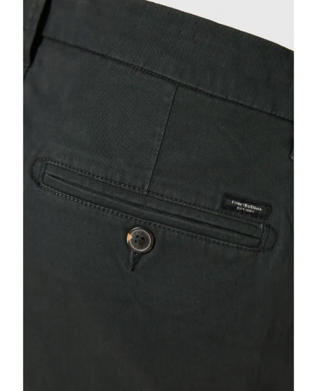 FUNKY BUDDHA Ανδρικό chino παντελόνι - The essentials FBM010-001-02 FOREST GREEN