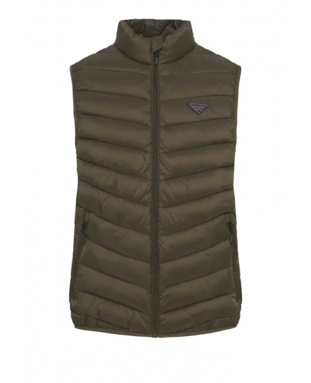 FUNKY BUDDHA Ανδρικό αμάνικο καπιτονέ μπουφάν FBM010-001-01 KHAKI