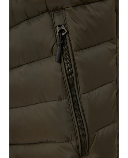 FUNKY BUDDHA Ανδρικό αμάνικο καπιτονέ μπουφάν FBM010-001-01 KHAKI