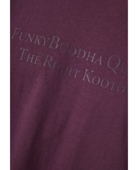 FUNKY BUDDHA Μακρυμάνικη μπλούζα με branded τύπωμα FBM010-007-07 PLUM