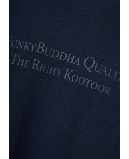 FUNKY BUDDHA Longsleeve t-shirt with branded print FBM010-007-07 NAVY
