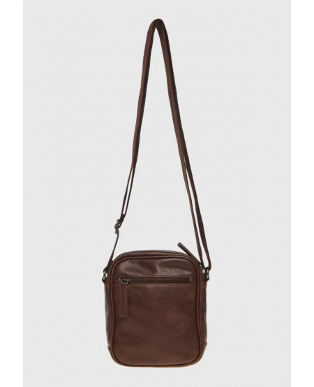FUNKY BUDDHA Men's eco-leather shoulder bag (PU) FBM010-019-10 BROWN