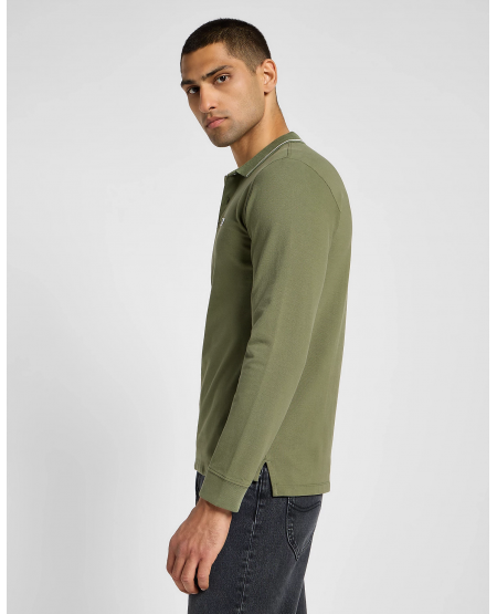 LEE® Long Sleeve Pique Polo in Mercantile Green 112355667