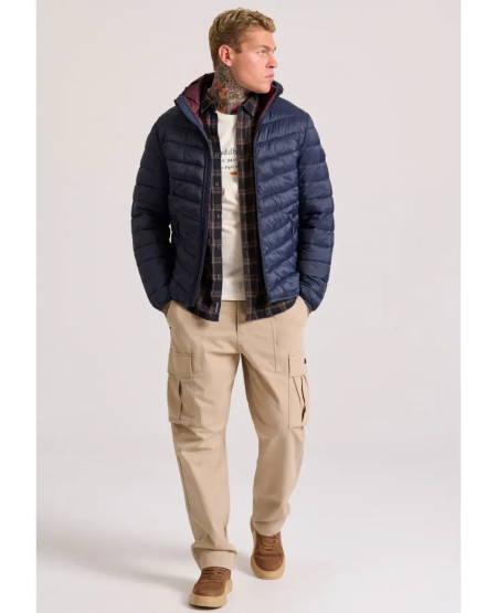 FUNKY BUDDHA Μπουφάν traveller με αποσπώμενη κουκούλα FBM010-002-01 NAVY