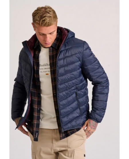 FUNKY BUDDHA Traveller jacket with detachable hood FBM010-002-01 NAVY