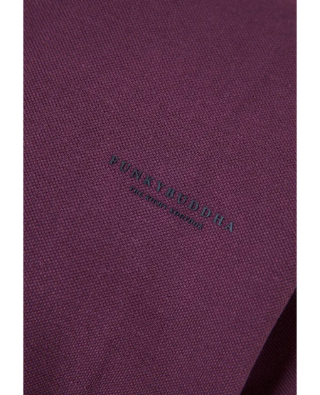 FUNKY BUDDHA Μακρυμάνικη πόλο μπλούζα σε πικέ ύφασμα FBM010-001-11 PLUM