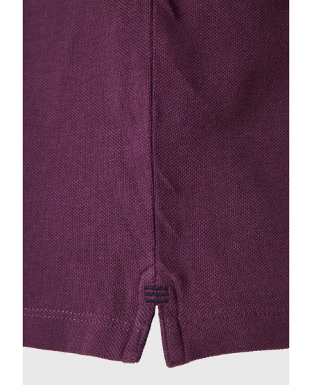 FUNKY BUDDHA Μακρυμάνικη πόλο μπλούζα σε πικέ ύφασμα FBM010-001-11 PLUM