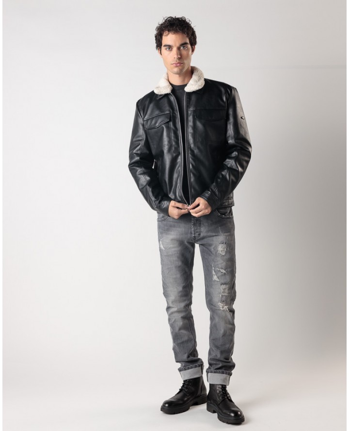 DEVERGO men's vegan leather jacket...