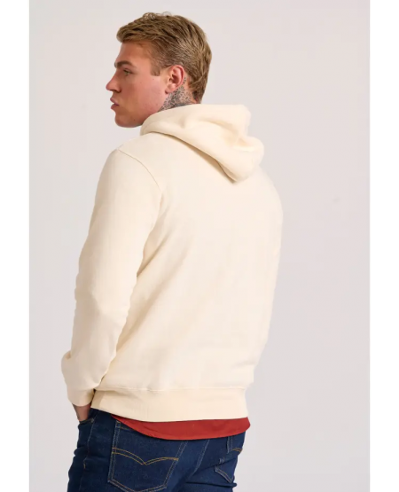 FUNKY BUDDHA Men's overhead hoodie with 3D branded print FBM010-015-06 CHALK