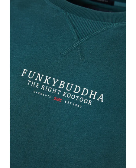 FUNKY BUDDHA Ανδρικό φούτερ με τυπωμένο λογότυπο FBM010-010-06 DK MOSS